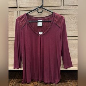 Anthropologie cutout top - cranberry color - “Dolan” for Anthropologie. NWT!